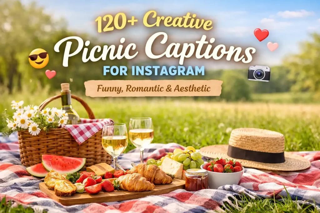 120+ Picnic Captions for Instagram: Funny, Cute, Short & Aesthetic 120+ Creative Picnic Captions for Instagram to Elevate Your Outdoor Moments